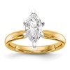 14k Two-Tone 5/8 carat Medium-Weight Comfort-Fit 6-Prong Tulip-Head Marquise Solitaire Ring Mounting