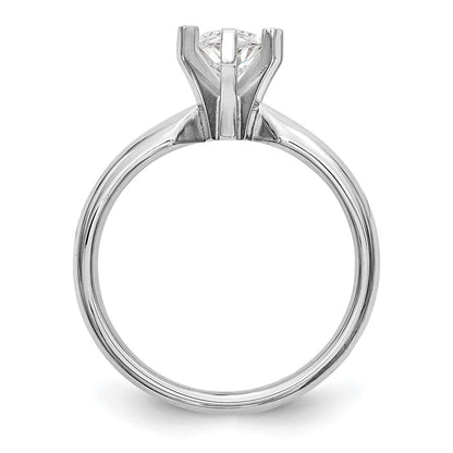 14k White Gold 5/8 carat Medium-Weight Comfort-Fit 6-Prong Tulip-Head Marquise Solitaire Ring Mounting