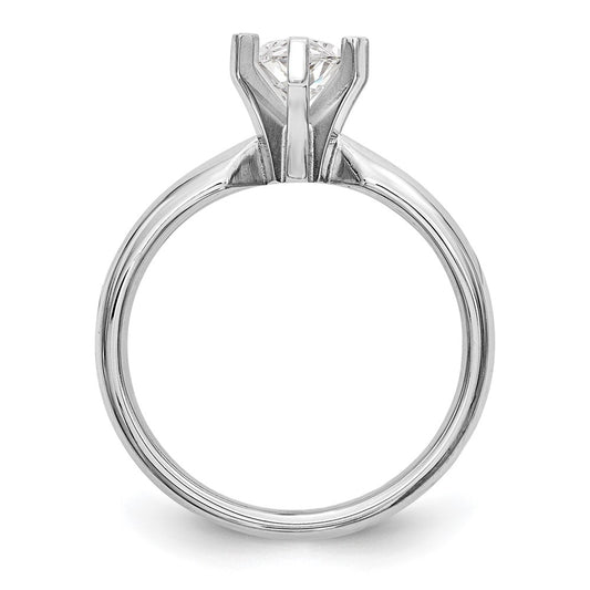 14k White Gold 5/8 carat Medium-Weight Comfort-Fit 6-Prong Tulip-Head Marquise Solitaire Ring Mounting