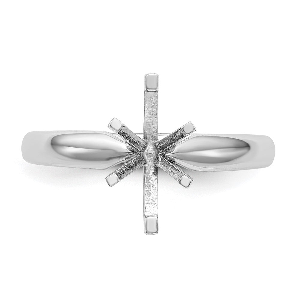 14k White Gold 1 carat Medium-Weight Comfort-Fit 6-Prong Tulip-Head Marquise Solitaire Ring Mounting