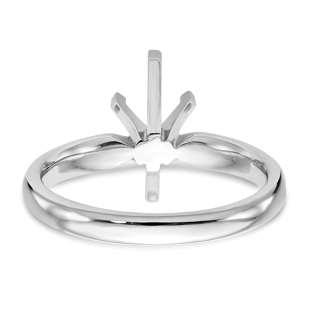 14k White Gold 1/2 carat Medium-Weight Comfort-Fit 6-Prong Tulip-Head Marquise Solitaire Ring Mounting