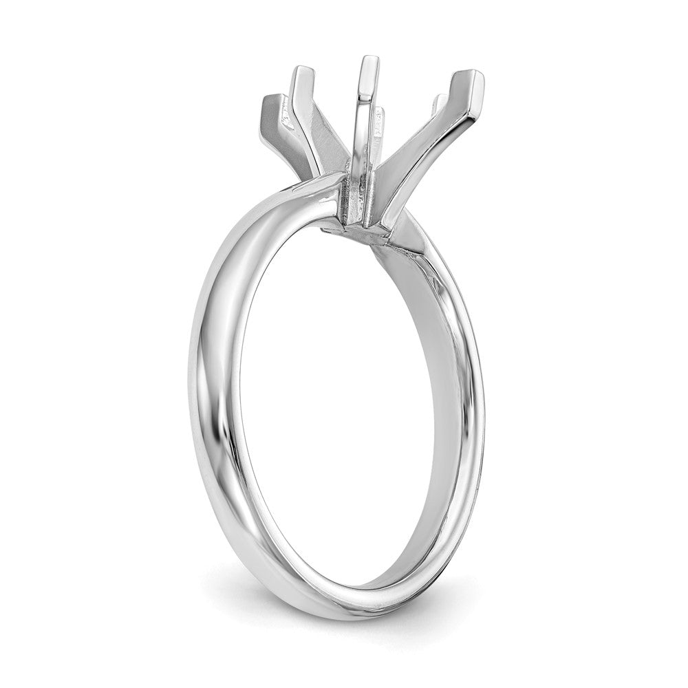 14k White Gold 1 carat Medium-Weight Comfort-Fit 6-Prong Tulip-Head Marquise Solitaire Ring Mounting