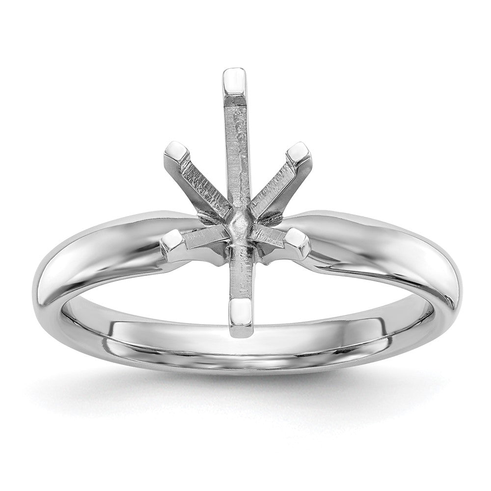 14k White Gold 5/8 carat Medium-Weight Comfort-Fit 6-Prong Tulip-Head Marquise Solitaire Ring Mounting