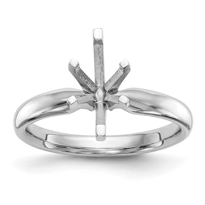 14k White Gold 1/2 carat Medium-Weight Comfort-Fit 6-Prong Tulip-Head Marquise Solitaire Ring Mounting