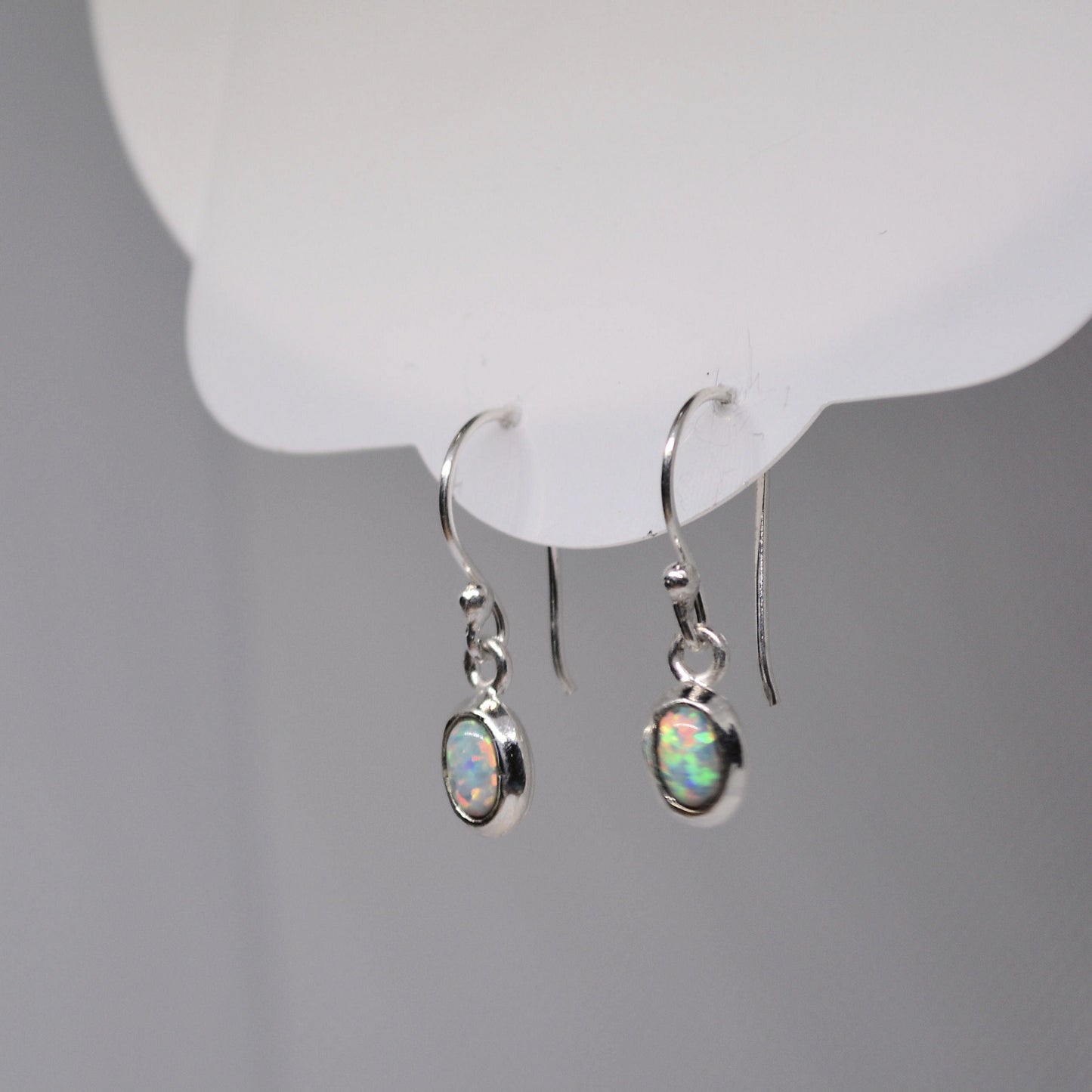 White Opal Earrings