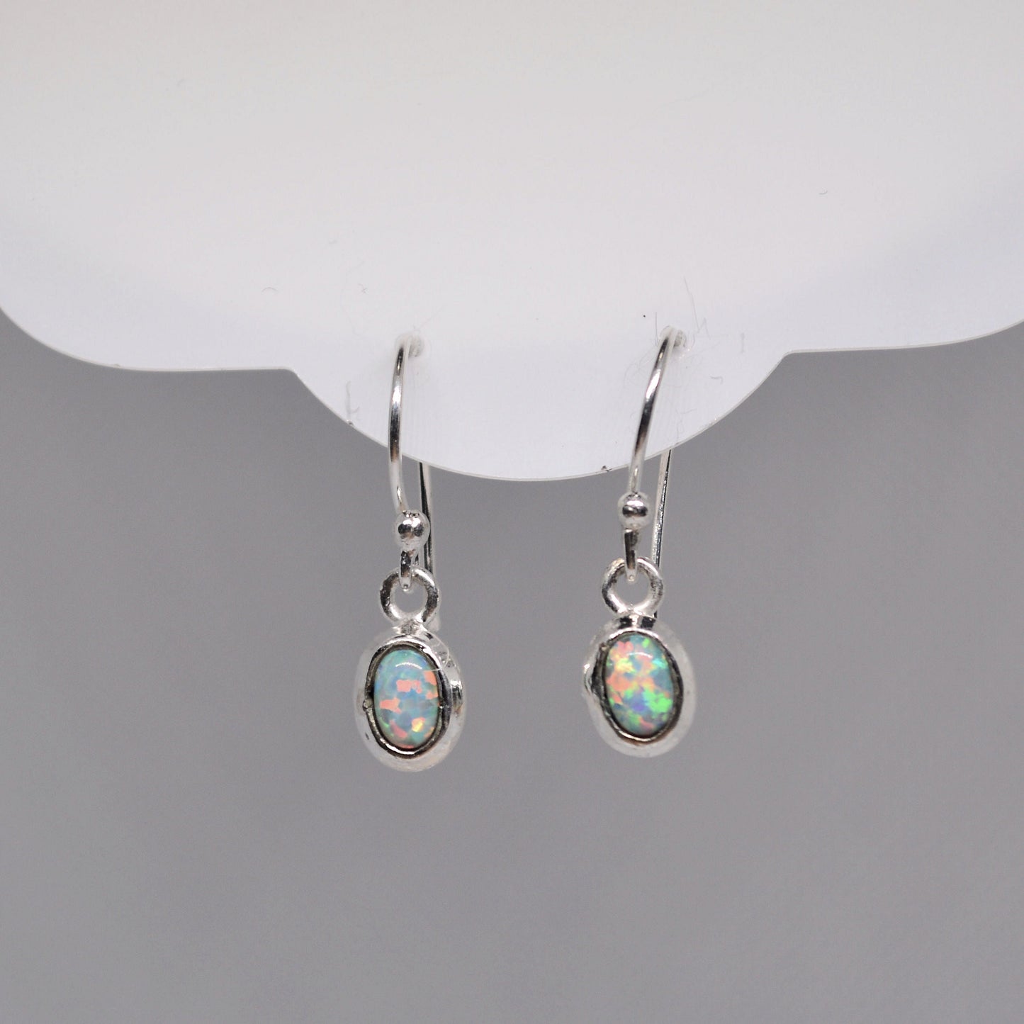 White Opal Earrings