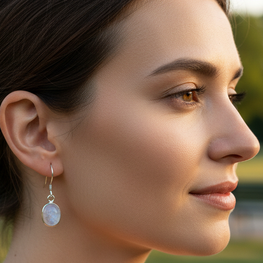 Rainbow Moonstone Earring