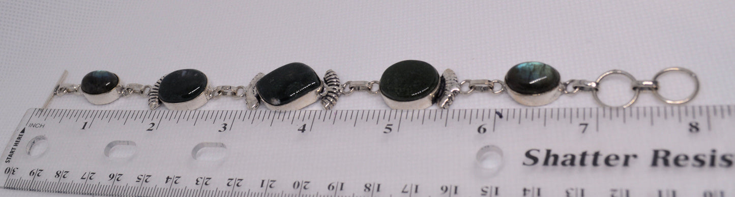 Gemstone and Silver Bracelet