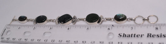 Gemstone and Silver Bracelet
