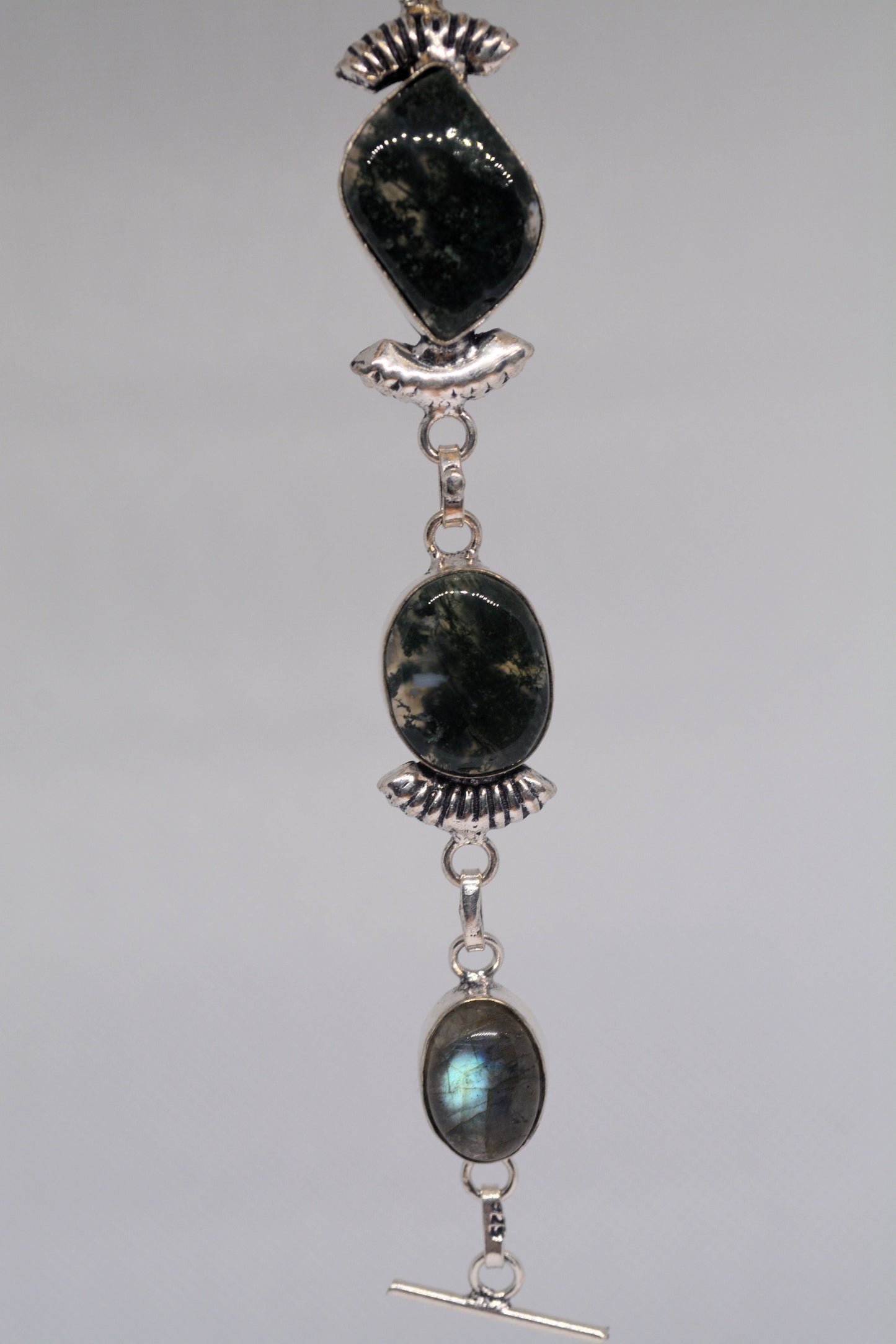 Gemstone and Silver Bracelet