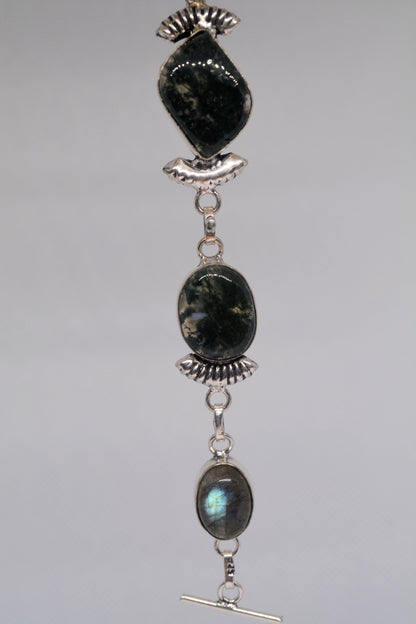 Gemstone and Silver Bracelet