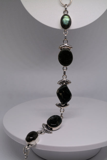 Gemstone and Silver Bracelet