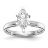 14k White Gold 1 carat Medium-Weight Comfort-Fit 6-Prong Tulip-Head Marquise Solitaire Ring Mounting