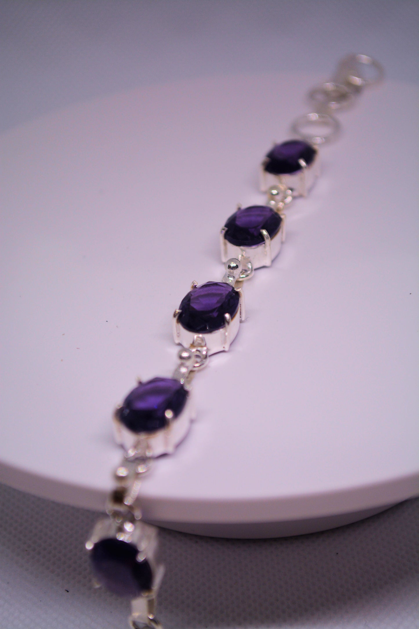 Amethyst and Sterling Silver Bracelet