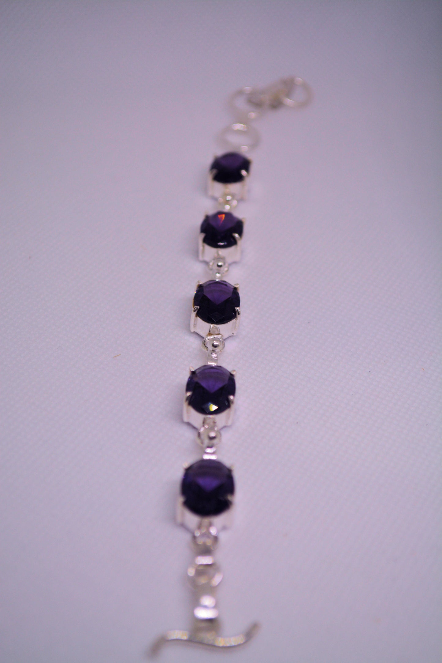 Amethyst and Sterling Silver Bracelet