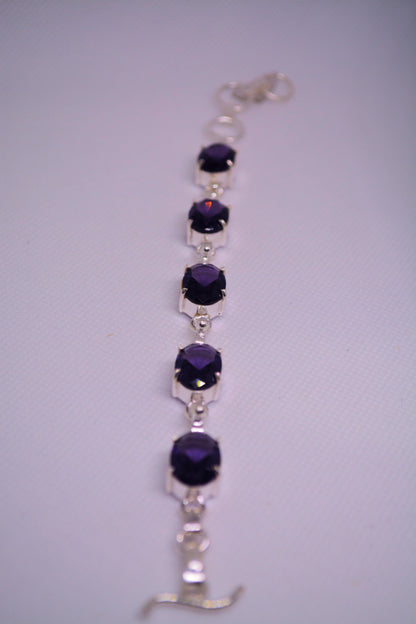 Amethyst and Sterling Silver Bracelet