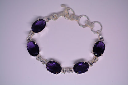 Amethyst and Sterling Silver Bracelet