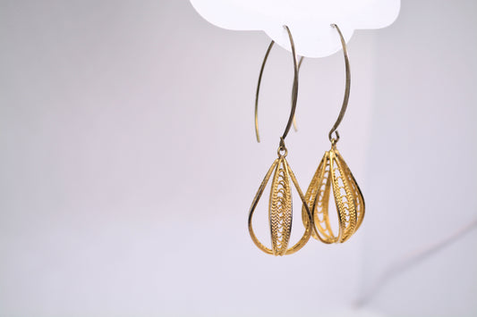Gold Ornate Drop Earrings