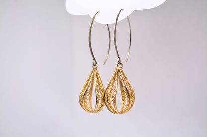 Gold Ornate Drop Earrings