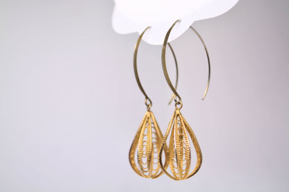 Gold Ornate Drop Earrings