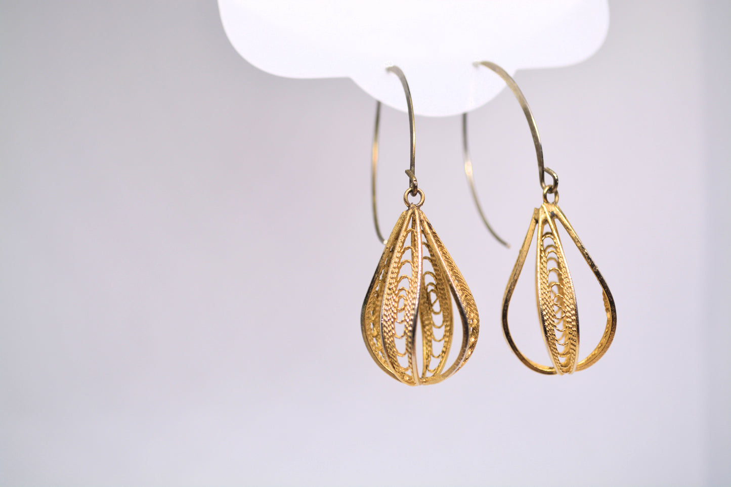 Gold Ornate Drop Earrings