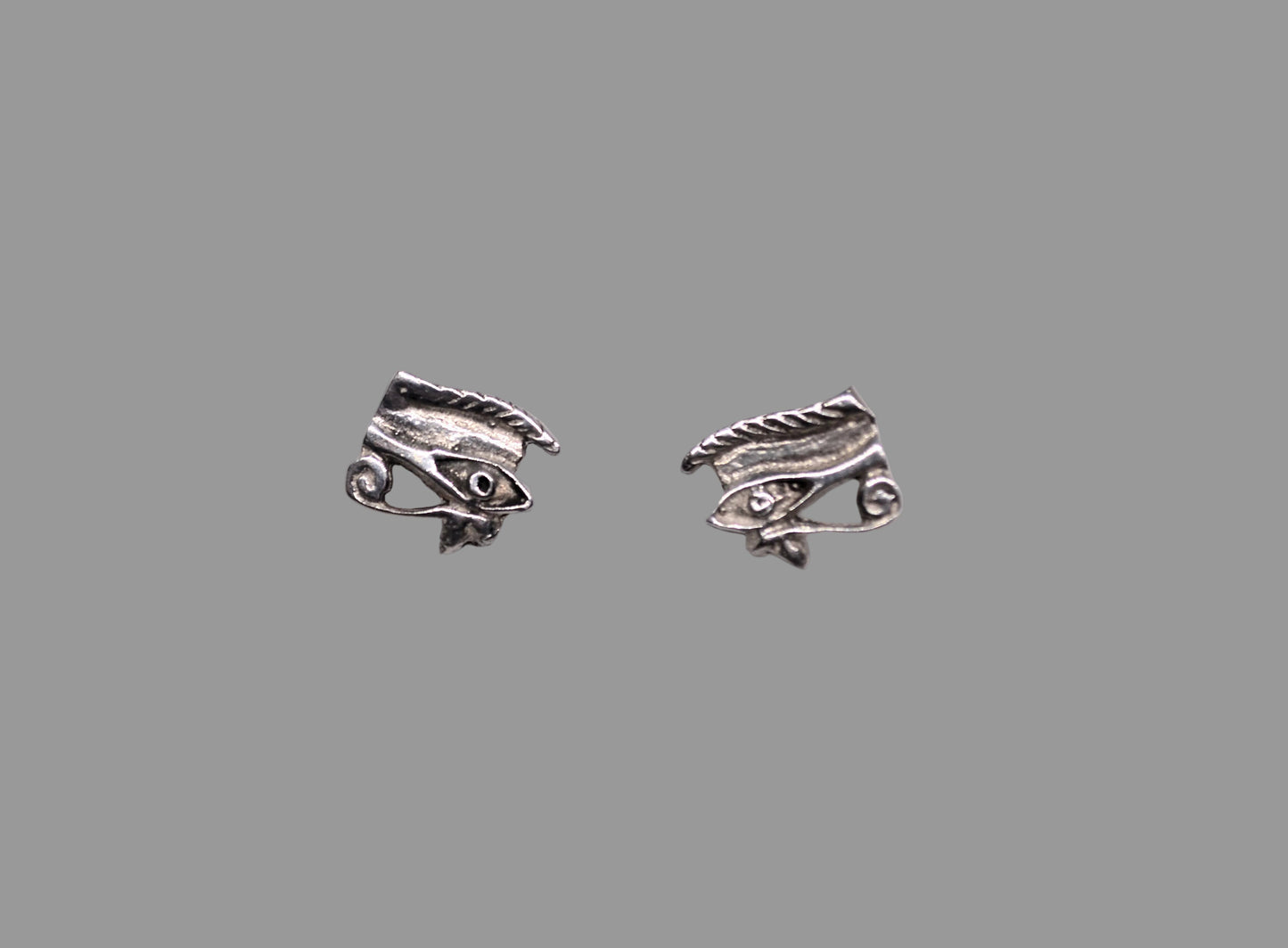 Mystical Eye of Horus Silver Stud Earrings