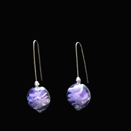 Purple glass earrings