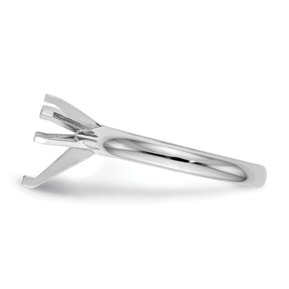 14k White Gold 1 carat Medium-Weight Comfort-Fit 6-Prong Tulip-Head Pear Solitaire Ring Mounting
