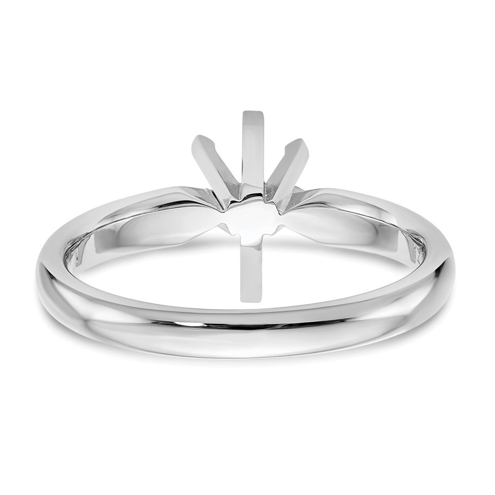 14k White Gold 3/4 carat Medium-Weight Comfort-Fit 6-Prong Tulip-Head Pear Solitaire Ring Mounting