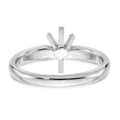 14k White Gold 3/4 carat Medium-Weight Comfort-Fit 6-Prong Tulip-Head Pear Solitaire Ring Mounting