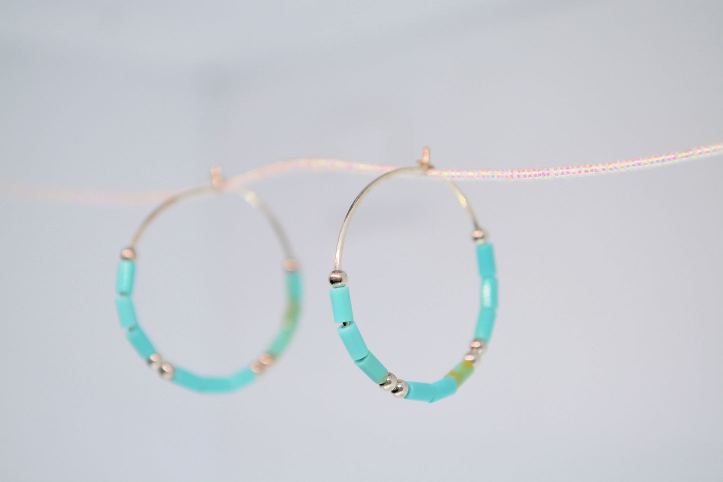Turquoise hoop earrings
