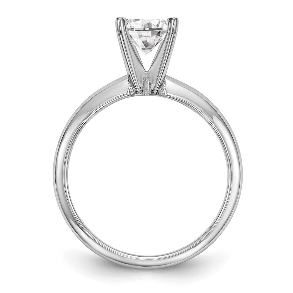 14k White Gold 1 carat Lightweight Half-Round 4-Prong Round Solitaire Ring Mounting