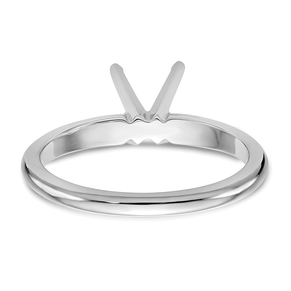 14k White Gold 1 carat Lightweight Half-Round 4-Prong Round Solitaire Ring Mounting