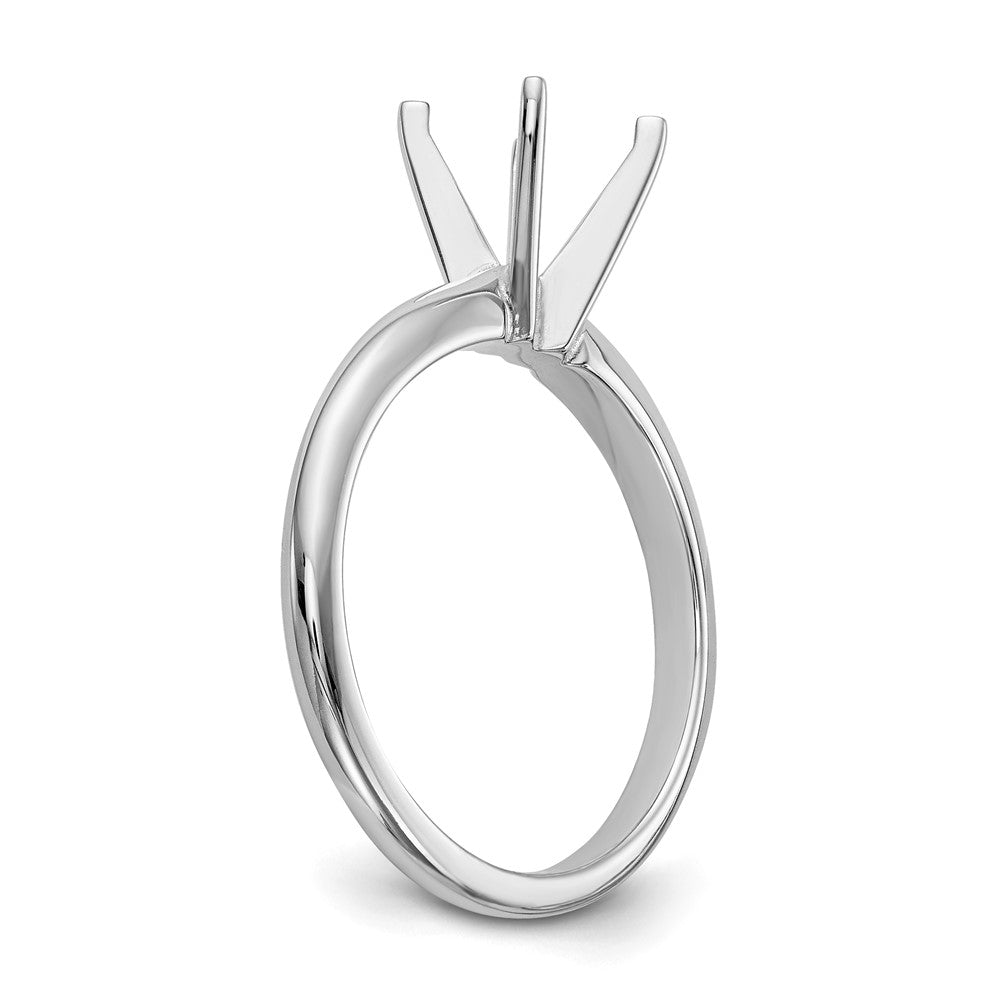 14k White Gold 1 carat Lightweight Half-Round 4-Prong Round Solitaire Ring Mounting