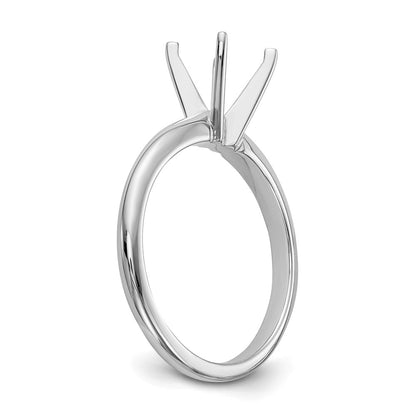 14k White Gold 3/4 carat Lightweight Half-Round 4-Prong Round Solitaire Ring Mounting
