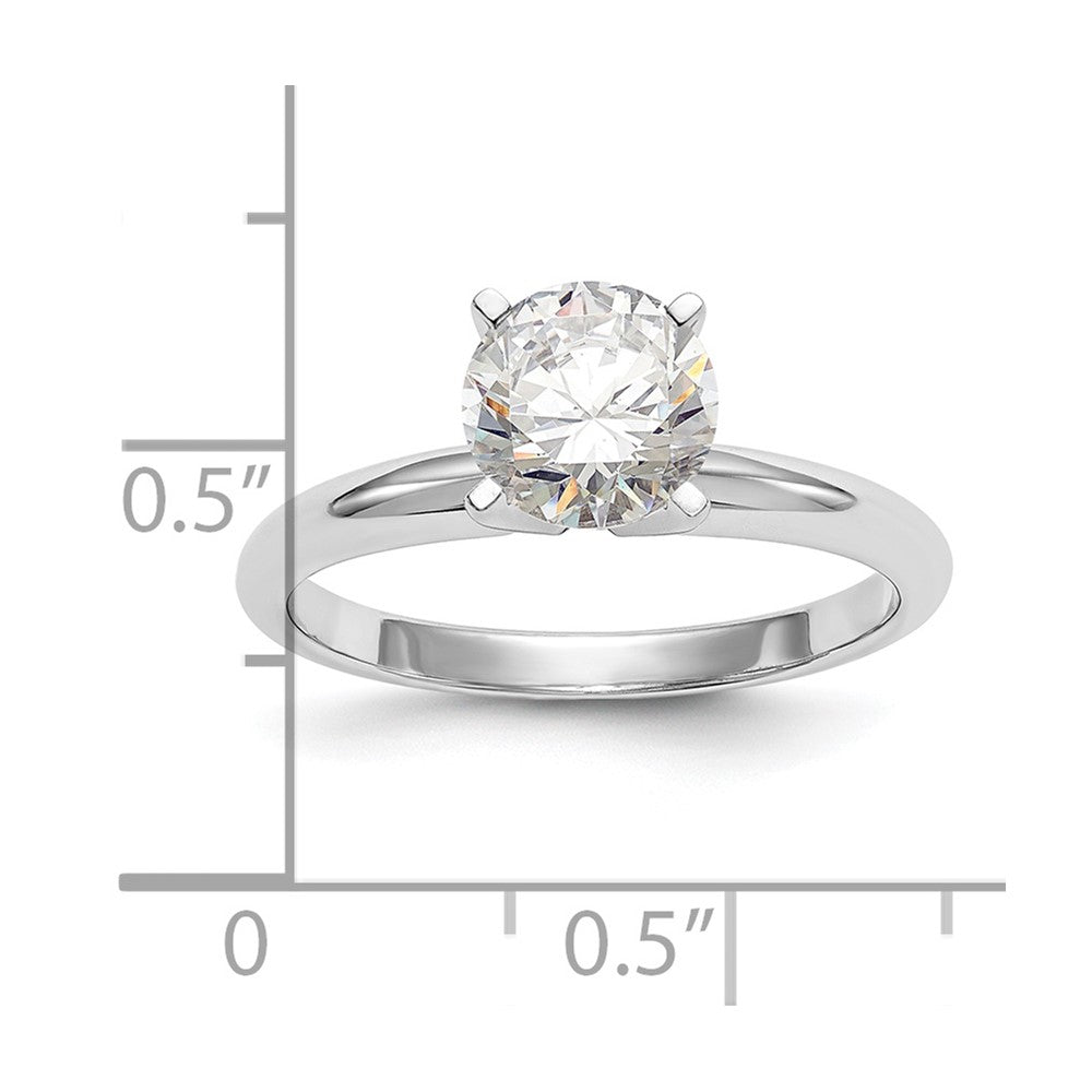 14k White Gold 5/8 carat Lightweight Half-Round 4-Prong Round Solitaire Ring Mounting