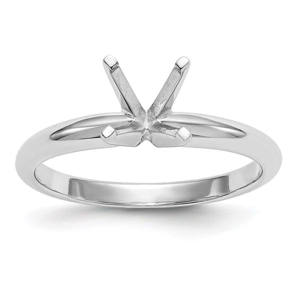 14k White Gold 3/4 carat Lightweight Half-Round 4-Prong Round Solitaire Ring Mounting