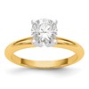 14k Two-Tone 1/2 carat Heavy-Weight Half-Round 4-Prong Round Solitaire Ring Mounting