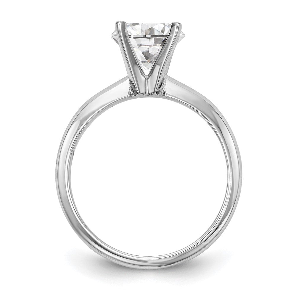 14k White Gold 3/4 carat Lightweight Knife Edge/Half-Round 4-Prong Round Solitaire Ring Mounting