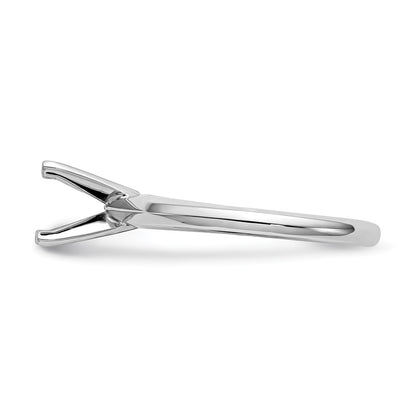 14k White Gold 1/2 carat Lightweight Knife Edge/Half-Round 4-Prong Round Solitaire Ring Mounting