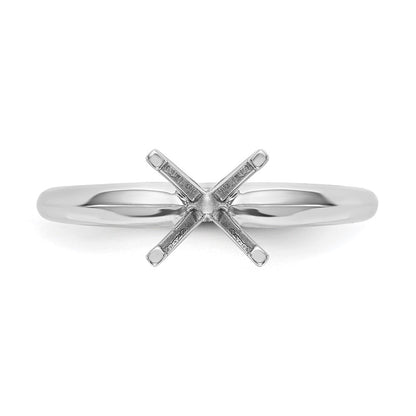 14k White Gold 1/2 carat Lightweight Knife Edge/Half-Round 4-Prong Round Solitaire Ring Mounting