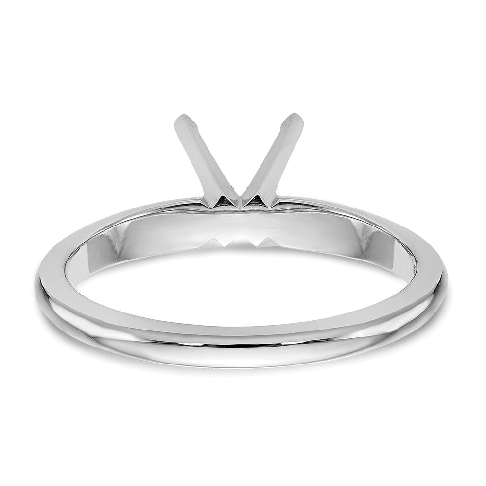 14k White Gold 2 carat Lightweight Knife Edge/Half-Round 4-Prong Round Solitaire Ring Mounting