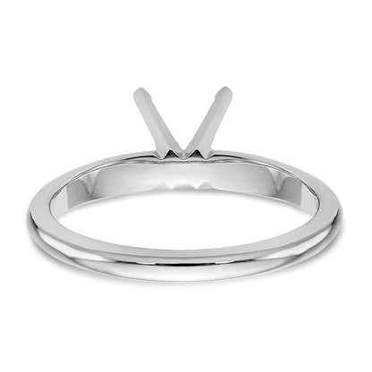 14k White Gold 1 carat Lightweight Knife Edge/Half-Round 4-Prong Round Solitaire Ring Mounting