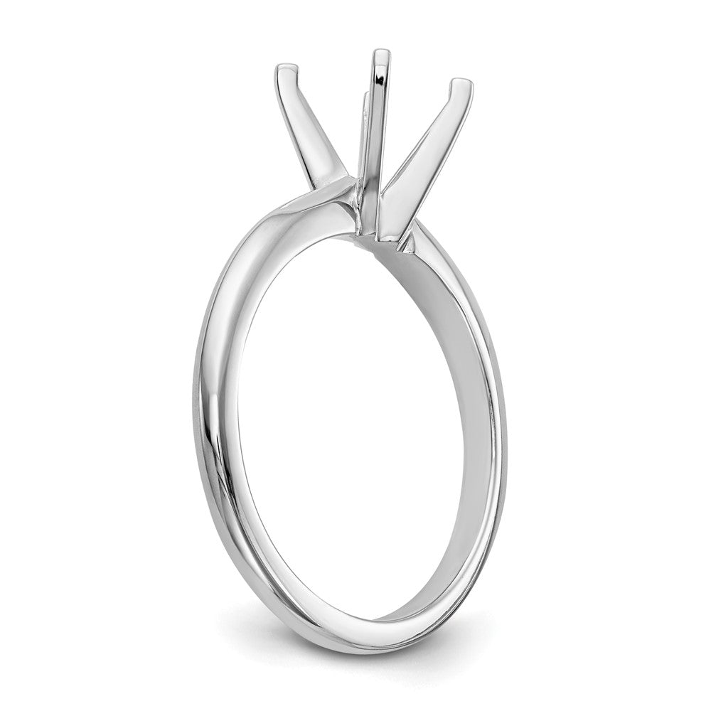 14k White Gold 1 carat Lightweight Knife Edge/Half-Round 4-Prong Round Solitaire Ring Mounting