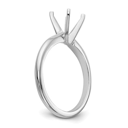 14k White Gold 1 carat Lightweight Knife Edge/Half-Round 4-Prong Round Solitaire Ring Mounting