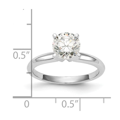 14k White Gold 2 carat Lightweight Knife Edge/Half-Round 4-Prong Round Solitaire Ring Mounting