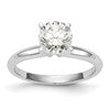 14k White Gold 1 carat Lightweight Knife Edge/Half-Round 4-Prong Round Solitaire Ring Mounting