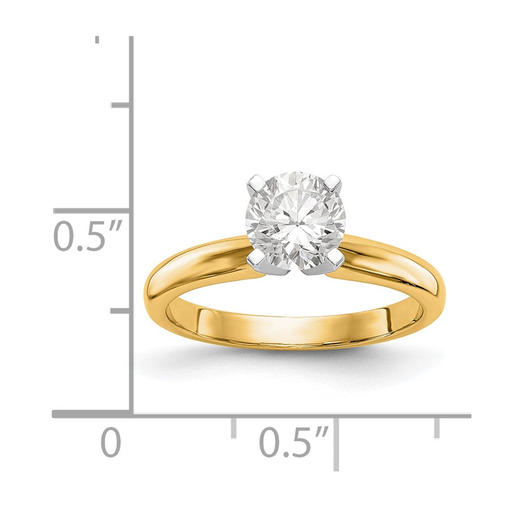14kTwo-Tone 1.5 carat Medium-Weight Knife Edge/Half-Round 4-Prong Round Solitaire Ring Mounting
