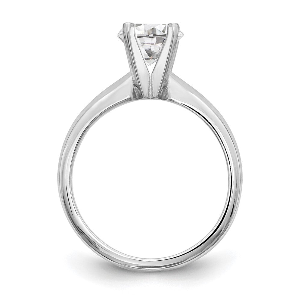 14k White Gold 3/4 carat Medium-Weight Knife Edge/Half-Round 4-Prong Round Solitaire Ring Mounting