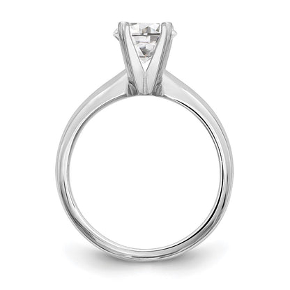 14k White Gold 1.5 carat Medium-Weight Knife Edge/Half-Round 4-Prong Round Solitaire Ring Mounting